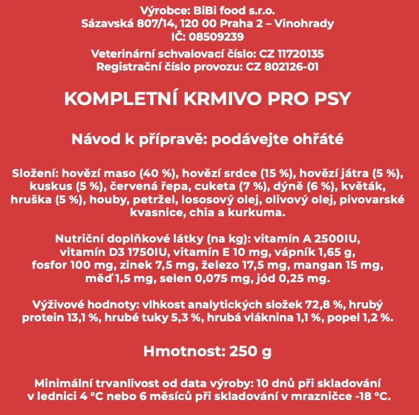 Hovädzí kastrol - varené psie jedlo
