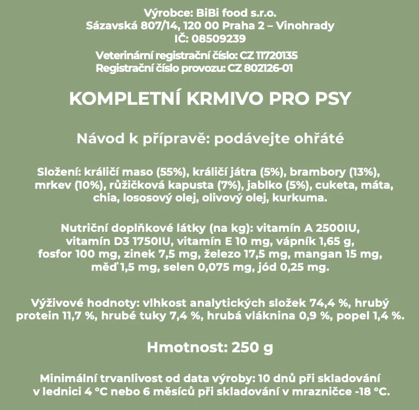Králikov mls - varené psie jedlo