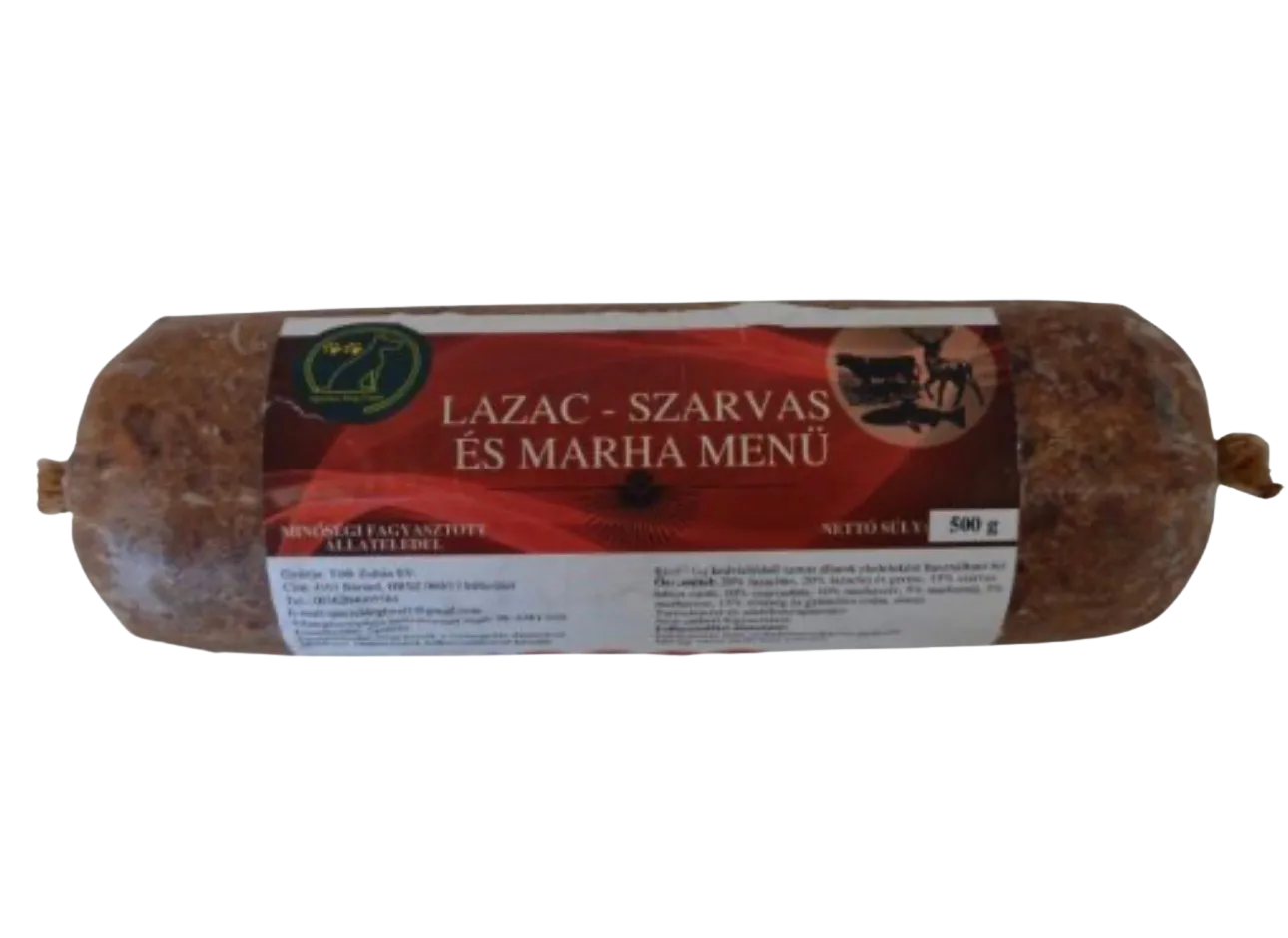 Losos-jeleň-hovädzie menu