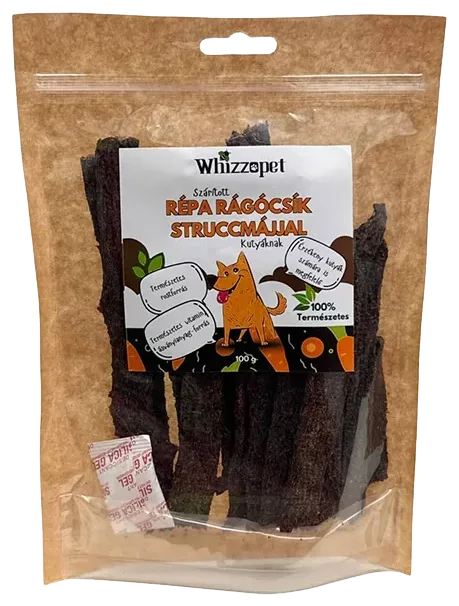 Sušené mrkvové žuvacie prúžky s pštrosou pečeňou